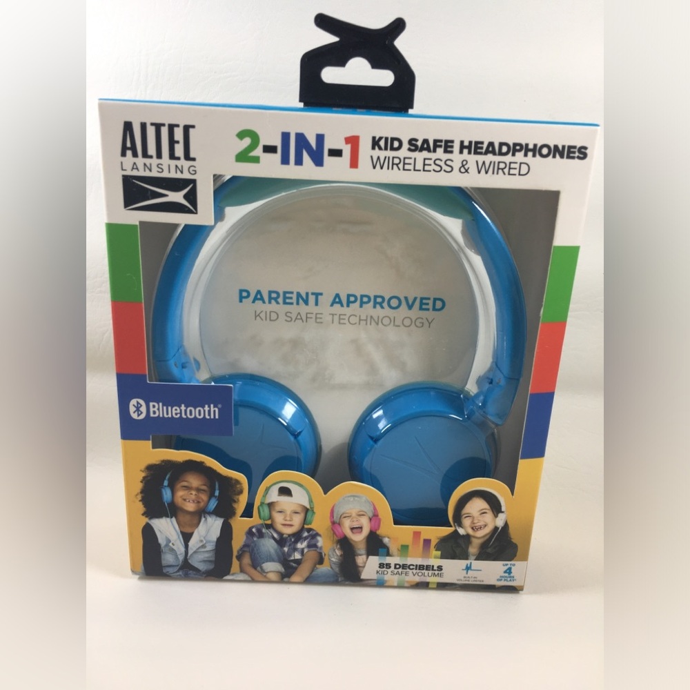 Altec Lansing 2-in-1 Blue tooth & Wired Kid-Safe Headphone !Distressed Box !